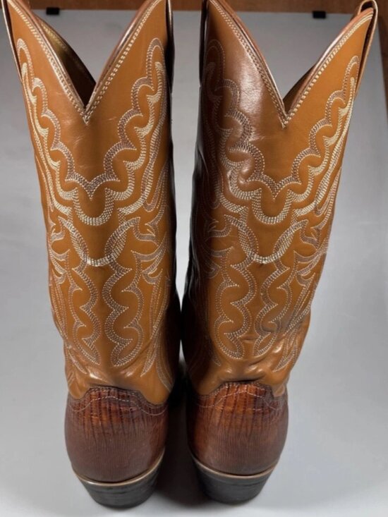 Justin Vintage Teju Lizard Tan Boots 9.5D